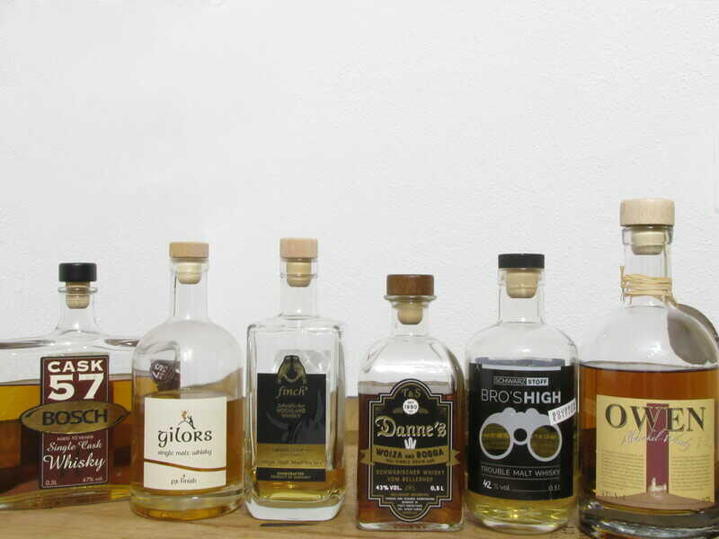 Auswahl Whisky: Bosch Whisky, Owen Whisky, Dannes Whisky, Gilors, Finch Whisky